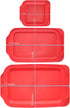 Pyrex BASICS 3 Red Lid Bundle - (1) 222-PC 2qt, (1) 232-PC 2qt and (1) 233-PC 3qt - Made in the USA...